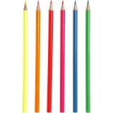 Colortime Buntstifte, L 17,45 cm, Mine 3 mm, Neonfarben, 1x6Stk/ 1 Pck