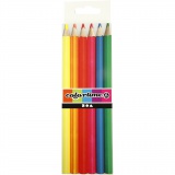 Colortime Buntstifte, L 17,45 cm, Mine 3 mm, Neonfarben, 1x6Stk/ 1 Pck