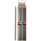 Colortime Buntstifte, L 17,45 cm, Mine 3 mm, Metallic-Farben, 1x6Stk/ 1 Pck
