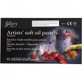 Gallery Ölpastellkreide Premium, L 7 cm, Dicke 10 mm, Sortierte Farben, 1x12Stk/ 1 Pck