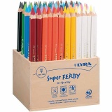 Super Ferby 1 Buntstifte, L 18 cm, Mine 6,25 mm, Sortierte Farben, 96Stk/ 1 Pck