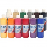 Plus Color Bastelfarbe, Standard-Farben, 250 ml/ 12 Pck