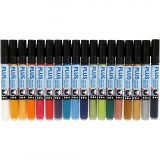 Plus Color Marker, L 14,5 cm, Strichstärke 1-2 mm, Sortierte Farben, 18 Stk/ 18 Pck, 5,5 ml