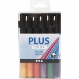 Plus Color Marker, L 14,5 cm, Strichstärke 1-2 mm, Sortierte Farben, 18 Stk/ 18 Pck, 5,5 ml