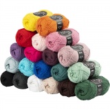 Baumwolle, L 170 m, Inhalt kann variieren , Sortierte Farben, 50 g/ 20 Pck