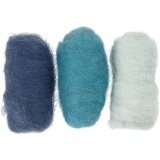 Wolle Kardiert, Harmonie in Blau, 10 g/ 3 Pck
