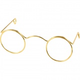 Brillen, B 60 mm, Gold, 10 Stk/ 1 Pck