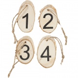 Holzscheiben mit Adventzahlen, 1x4Stk/ 1 Pck