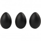 Eier, H 6 cm, Schwarz, 1x12Stk/ 1 Pck
