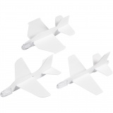 Flugzeug-Sortiment, L 11,5-12,5 cm, B 11-12 cm, Weiß, 1x3Stk/ 1 Pck