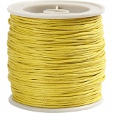 Baumwollband, Dicke 1 mm, Gelb, 1x40m/ 1 Rolle