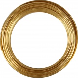 Aluminiumdraht, rund, Dicke 3 mm, Gold, 29 m/ 1 Rolle