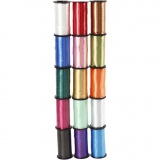 Kräuselband - Sortiment , B 10 mm, Glänzend, Sortierte Farben, 15x50m/ 1 Pck