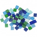 Mini-Mosaik, Größe 5x5 mm, Dicke 2 mm, Harmonie in Blau-Grün, 1x25g/ 1 Pck