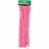 Chenilledraht, L 30 cm, Dicke 6 mm, Pink, 50Stk/ 1 Pck