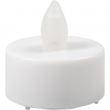 LED Teelicht-Kerze, H 35 mm, D 38 mm, Weiß, 24 Stk/ 24 Pck