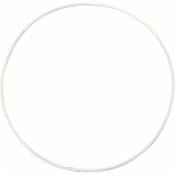 Ring aus Metalldraht, D 20 cm, Dicke 3 mm, Weiß, 5 Stk/ 5 Pck