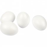 Styropor-Eier, H 10 cm, Weiß, 25 Stk/ 25 Pck