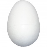 Styropor-Eier, H 12 cm, Weiß, 25 Stk/ 25 Pck