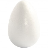 Styropor-Eier, H 12 cm, Weiß, 5 Stk/ 5 Pck