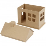 Pappmaché-Haus, H 23 cm, T 14,5 cm, L 22,5 cm, 1Stk/ 1 Stk