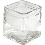 Kerzenglas, H 8 cm, Größe 7,5x7,5 cm, 12 Stk/ 1 Box