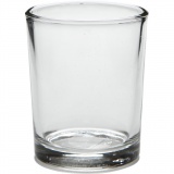 Teelichtglas, H 6,5 cm, D 4,5-5,5 cm, 120 ml, 12 Stk/ 12 Box