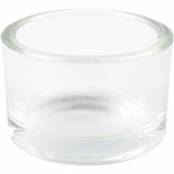 Teelichtglas, H 3,2 cm, D 5 cm, 48 Stk/ 48 Box