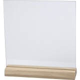Glasplatte mit Holzständer, Größe 15,5x15,5 cm, Dicke 28 mm, 10 Set/ 10 Box