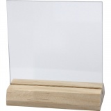 Glasplatte mit Holzständer, Größe 7,5x7,5 cm, Dicke 28 mm, 10 Set/ 10 Box