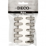 Deko-Klammer, L 27 mm, B 14 mm, Silber, 1x10Stk/ 1 Pck