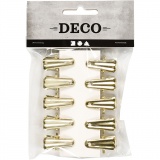 Deko-Klammer, L 27 mm, B 14 mm, Gold, 1x10Stk/ 1 Pck