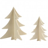 3D Weihnachtsbaum, H 13+18 cm, 1x2Stk/ 1 Pck