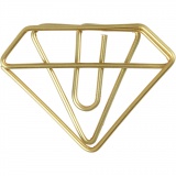 Klammern, Diamant-Form, H 25 mm, B 35 mm, Gold, 1x6Stk/ 1 Pck