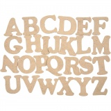 Holz Buchstaben, A - Z, H 4 cm, Dicke 2,5 mm, 26 Stk/ 26 Pck