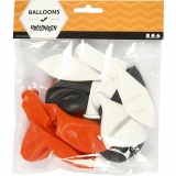 Luftballons, Rund, D 23-26 cm, Schwarz, Orange, Weiß, 1x10Stk/ 1 Pck