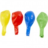 Riesenballons, Riesengröße, D 41 cm, Blau, Grün, Rot, Gelb, 1x4Stk/ 1 Pck