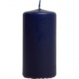 Kerzen, H 100 mm, D 50 mm, Blau, 1x6Stk/ 1 Pck