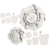 Papierblumen, D 15+25 cm, 230 g, Weiß, 1x2Stk/ 1 Pck