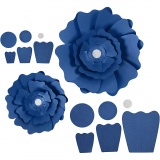Papierblumen, D 15+25 cm, 230 g, Blau, 1x2Stk/ 1 Pck