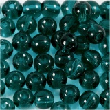 Glasperlen, D 4 mm, Lochgröße 1 mm, Grün, 1x45Stk/ 1 Pck