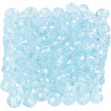Glasschliffperlen, Größe 3x4 mm, Lochgröße 0,8 mm, Meerblau, 1x100Stk/ 1 Pck