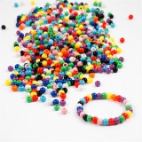 Pony-Perlen, D 6 mm, Lochgröße 3 mm, Sortierte Farben, 1x700ml/ 1 Dose, 425 g