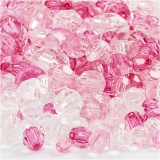 Facettenperlen-Mix, Größe 4-12 mm, Lochgröße 1-2,5 mm, Pink (081), 1x250g/ 1 Pck