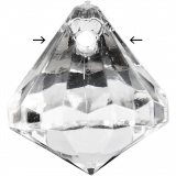 Prisma aus Acryl, Größe 17x16 mm, Lochgröße 1,2 mm, Glänzend transparent, 1x43Stk/ 1 Pck