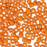 Rocailleperlen, D 3 mm, Größe 8/0 , Lochgröße 0,6-1,0 mm, Orange, 25g/ 1 Pck