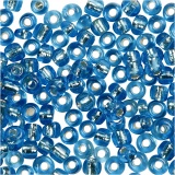 Rocailleperlen, 3 mm, 8/0, 0,6-1,0 mm, Türkis transparent, 25g/ 1 Pck