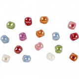 Würfel-Perlen, Mix, 10x10 mm, 4 mm, Sortierte Farben, 700ml/ 1 Dose, 400 g