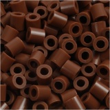 Bügelperlen, Größe 5x5 mm, Lochgröße 2,5 mm, medium, Schokolade (32249), 1x1100Stk/ 1 Pck